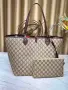 Gucci Стилна Дамска Чанта Тип Тоут С Монограм И Малък Несесер Към Тях-Различни Цветове Код SEM-656, снимка 1