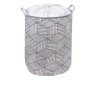 Кош за пране, текстил, бял цвят с черни линейни , снимка 2
