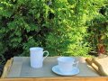 Комплект бели чаши за кафе/чай от костен порцелан, снимка 3