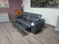 ПРОМОЦИЯ!!! Сив кожен диван тройка с ел. релакс механизъм "Sandro", снимка 11