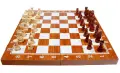 Голям дървен комплект шах и табла в сгъваема кутия 48×48 см, снимка 1
