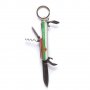 Ключодържател, Нож, Метален, 12 см, 5 елемента, снимка 1 - Български сувенири - 37145966