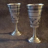 Сребърни сребро с позлата и ниело чифт руски перфектни чашки чаша, снимка 4 - Антикварни и старинни предмети - 39567516