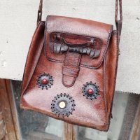 Стара дамска кожена чанта #22, снимка 2 - Други ценни предмети - 42357537