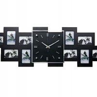 Уникален стъклен часовник с 10 броя фоторамки, снимка 5 - Стенни часовници - 30849528