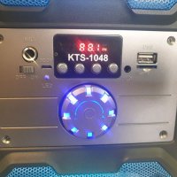 Преносима активна тонколона KTS-1048 2x4" с вграден усилвател, микрофонен вход и Bluetooth, снимка 3 - Bluetooth тонколони - 29193315