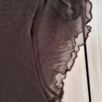 Кафява къса, прозрачна, елегантна, кафява блуза, снимка 2 - Корсети, бюстиета, топове - 39568487