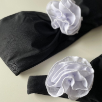 Дамски бански половинки с 3D рози в черен цвят, снимка 8 - Бански костюми - 44762216