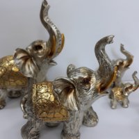 Златни слонове - 5 различни размера.Символ на щастието., снимка 4 - Декорация за дома - 37620313