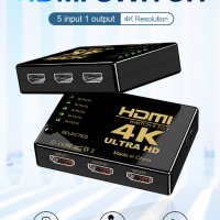 4К ULTRA HD HDMI суич с дистанционно управление, снимка 4 - Плейъри, домашно кино, прожектори - 31134998