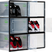 органайзер за съхранение на обувки, кутии за съхранение на обувки, прозрачна пластмасова кутия за о, снимка 1 - Шкафове - 44716037