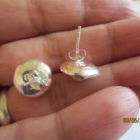 Сребърни обеци с естесвени перли, снимка 2 - Обеци - 42301947