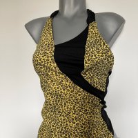 Топ леопард черно отворен грьб, снимка 1 - Корсети, бюстиета, топове - 40494302