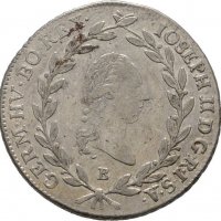 Монета Австрия 20 Кройцера 1787-В, Йосиф II, снимка 2 - Нумизматика и бонистика - 29570946