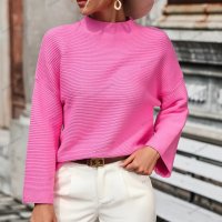 Свободен дамски едноцветен пуловер с изрязани ръкави, 2цвята - 023, снимка 6 - Блузи с дълъг ръкав и пуловери - 42284226