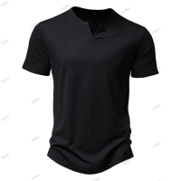 Мъжка едноцветна лятна тениска с къс ръкав, 4цвята , снимка 3 - Тениски - 44776441