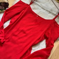 Червена блуза, снимка 2 - Блузи с дълъг ръкав и пуловери - 40521840