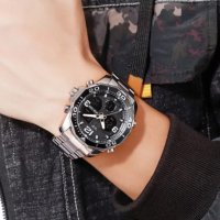 Елегантен мъжки часовник с двоен механизъм, снимка 12 - Мъжки - 30741456