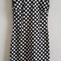 Класическа черно-бяла рокля на точки, снимка 1 - Рокли - 37755712