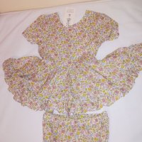 Детска рокличка с флорални мотиви и гащички , снимка 4 - Бебешки рокли - 38770659