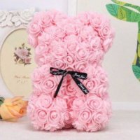 Уникално Мече от Ароматни Розови Рози Подарък за Влюбени, снимка 1 - Романтични подаръци - 30288241