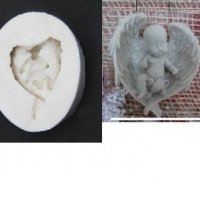 2 вида бебе с крила силиконов молд форма фондан шоколад гипс калъп украса, снимка 2 - Форми - 30263775