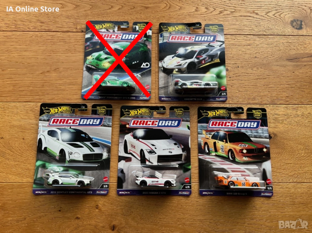 Hot Wheels Premium Car Culture: Race Day - Porsche GT3 R Rexy, Continental GT3, GT4, BMW 320, C8.R, снимка 1