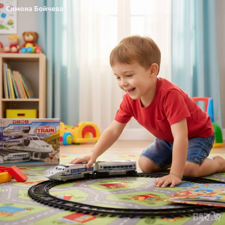 Влакче с релси, звуци и светлини – впечатляващ подарък за Коледа и празниците, снимка 1