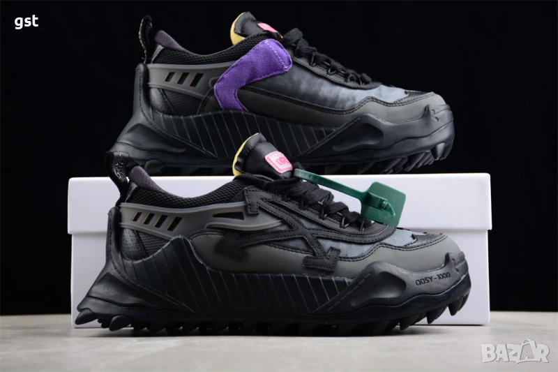 Редки All Black OFF-WHITE Odsy-1000 мъжки дамски кецове маратонки дизайнерски, снимка 1