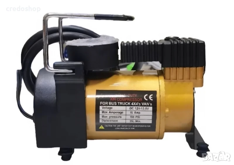 Компресор с един цилиндер 150 PSI, 12V, 15A, към запалката на колата, снимка 1