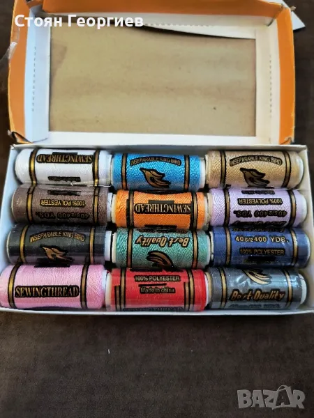 Шевни конци Interbirds 100% полиестер 12 ролки многоцветни, снимка 1