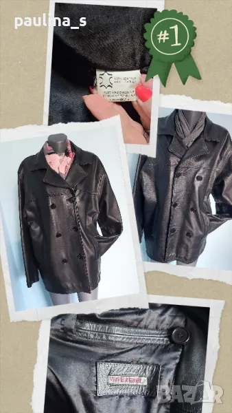  Винтидж / Рядка находка / Естествена кожа / унисекс яке "Wave Rebel" - рокерски бранд, снимка 1