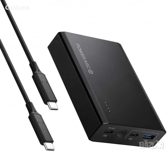 PowerArc USB C Power Bank, 15000 mAh 60 W, 2 x Type C PD, 1 x USB QC 3.0, снимка 1