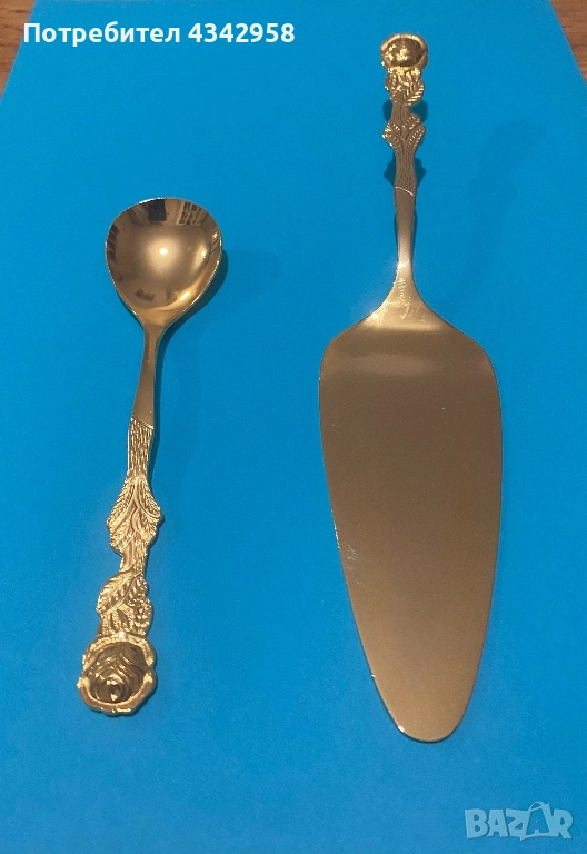 Винтидж.Позлатен ( 20 к) комплект за десерти. 1960 г., снимка 1