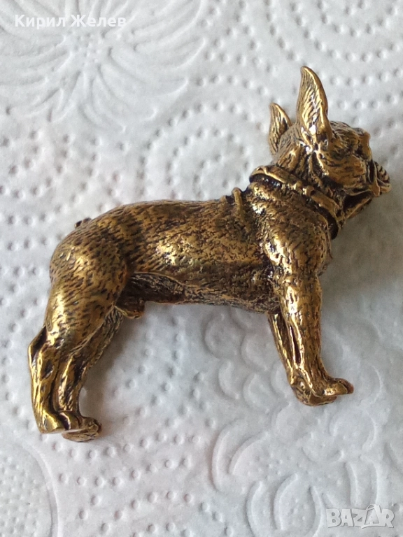 Бронзова фигурка на френски булдог 52529, снимка 1