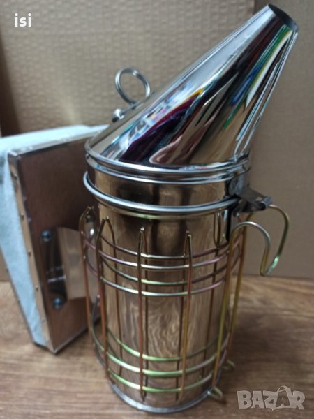 Пчеларска пушалка Неръждаема с решетка естествен мех Сръбска-пчеларски, снимка 1