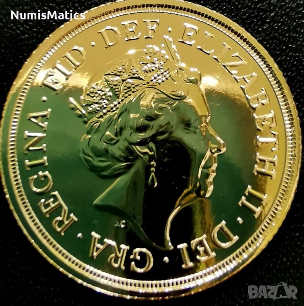 7.99 гр. Златна Монета Британски Суверен Елизабет II Юбилей 2022, снимка 1
