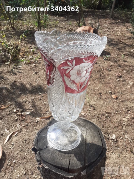 Голяма кристална ваза Бохемия, снимка 1