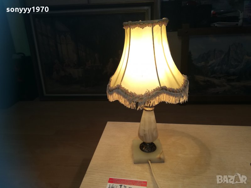 мраморна лампа 35х20см внос франция 1502212107, снимка 1