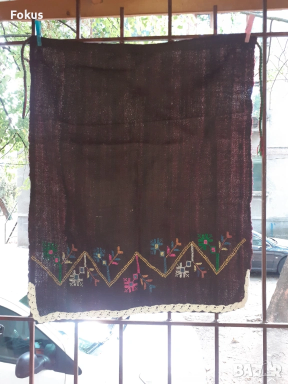 Автентична стара вълнена престилка за народна носия, снимка 1