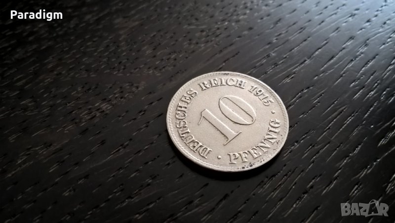 Райх монета - Германия - 10 пфенига | 1915г.; серия D, снимка 1