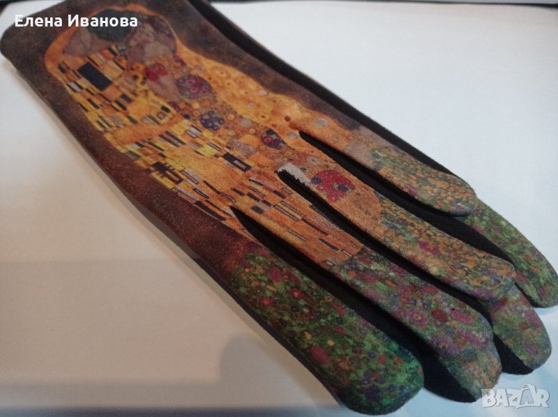 Дамски ръкавици с "Целувката" на Климпт, снимка 1