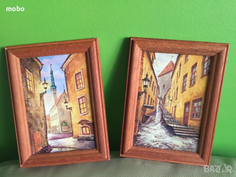  Две картини "Пейзаж от Италия "-  техника  маслени бои, снимка 1