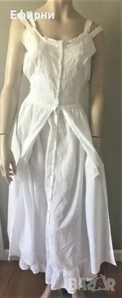 Бяла рокля, Дълга бяла рокля, Бяла рокля памук, , снимка 1