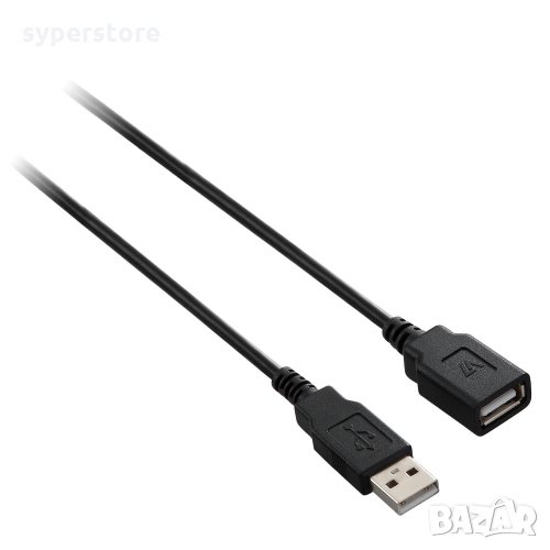 Кабел USB-A към USB-A 2.0 Digital One SP01174 Черен, USB Type A to USB A M/F, снимка 1