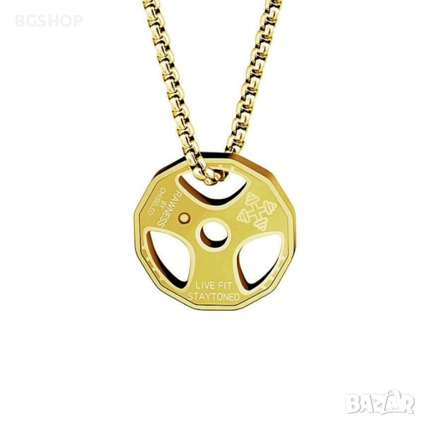 Фитнес колие диск с тежести - Gold, снимка 1