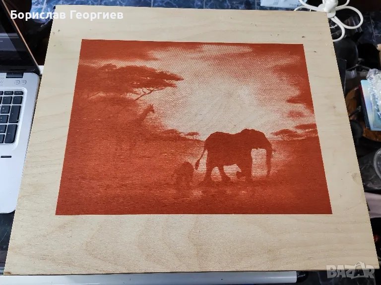 Голяма дървена кутия с отделения, снимка 1