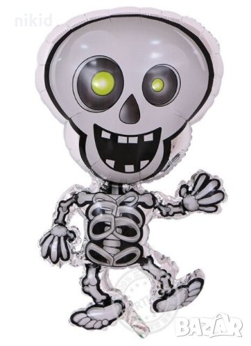  Скелет Човече Хелоуин Halloween фолио фолиев балон хелий въздух парти, снимка 1