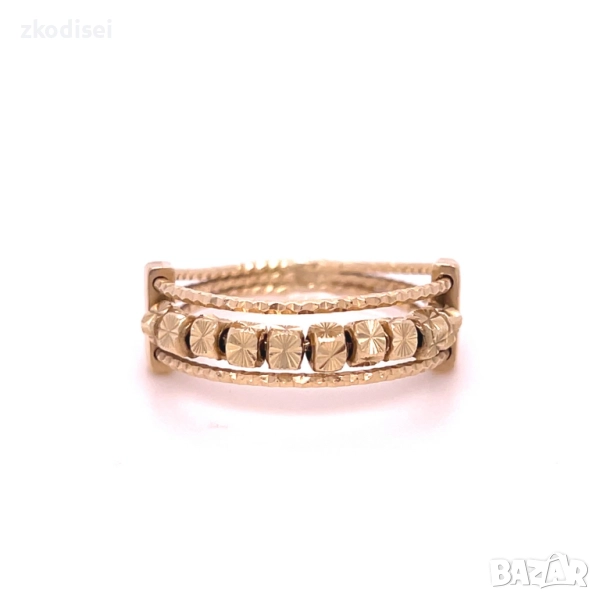 Златен дамски пръстен 3,16гр. размер:58 14кр. проба:585 модел:34338-1, снимка 1