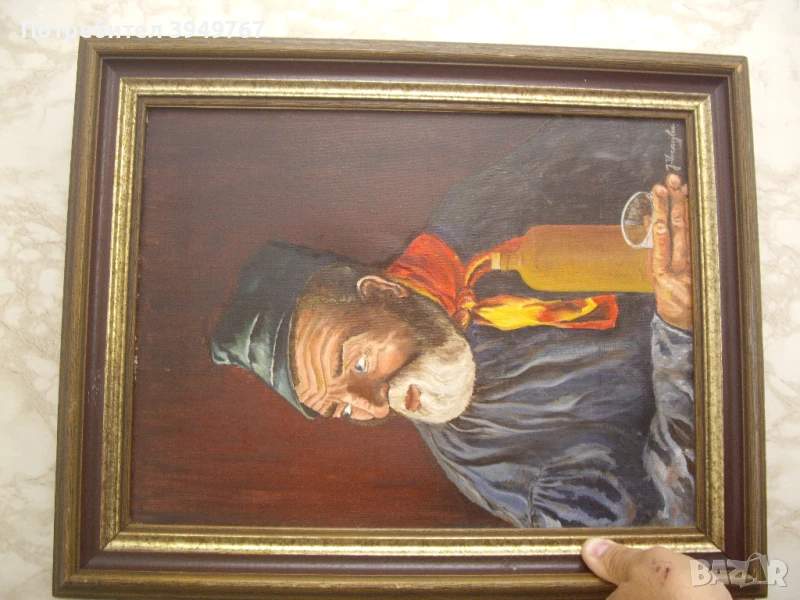Стара картина ,масло върху платно., снимка 1